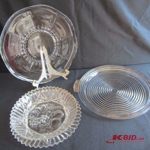 Elegant Crystal Platters, Bowls