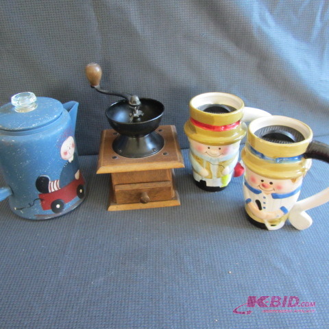 Coffee Mill & Pot, Mugs