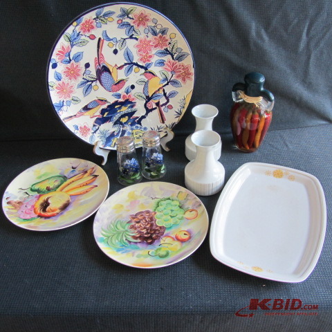 Bird & Fruit Plates, Carafes