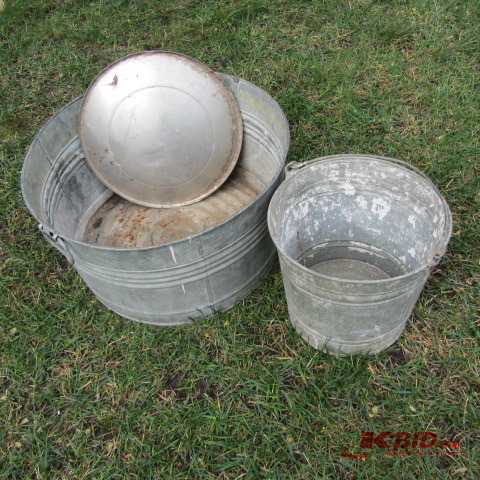 Galvanized Wash Tub, Pail