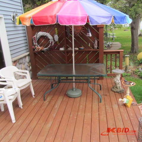 Patio Table, Umbrella
