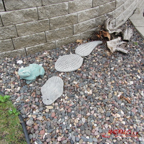 Cement Alligator, Frog, Driftwood