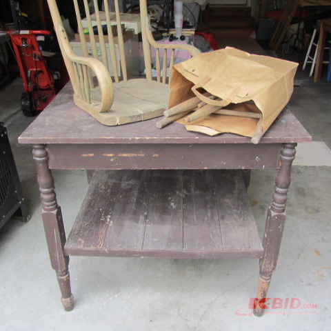 Library Table, Chair