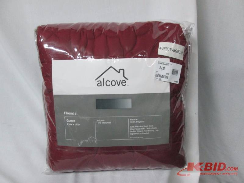 Alcove Flounce Bedspread and Sham - Queen