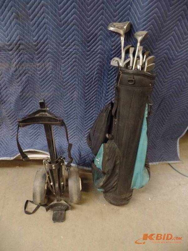 Golf Clubs and Cart