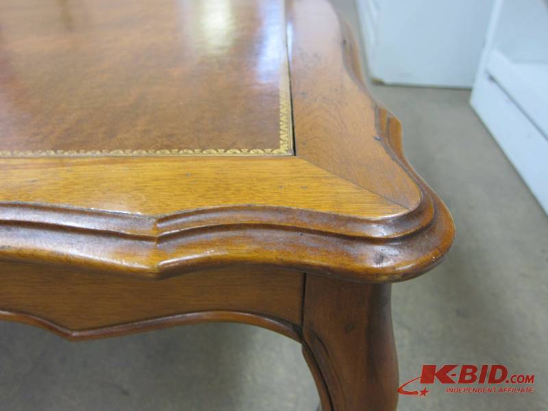 Coffee Table with Leather Trim