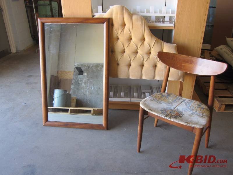 Headboard, Chair, and Mirror