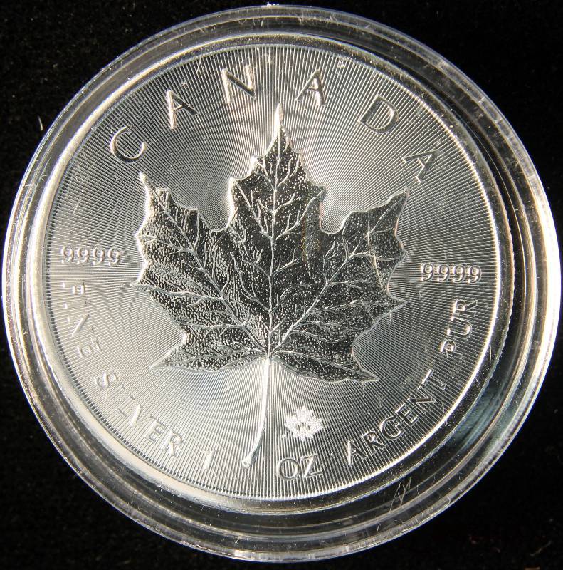 2015 1 TROY Oz. .9999 FINE SILVER CANADA MAPLE LEAF IN CASE