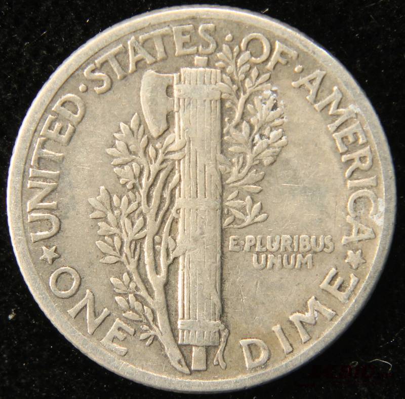 1943 MERCURY SILVER DIME VF