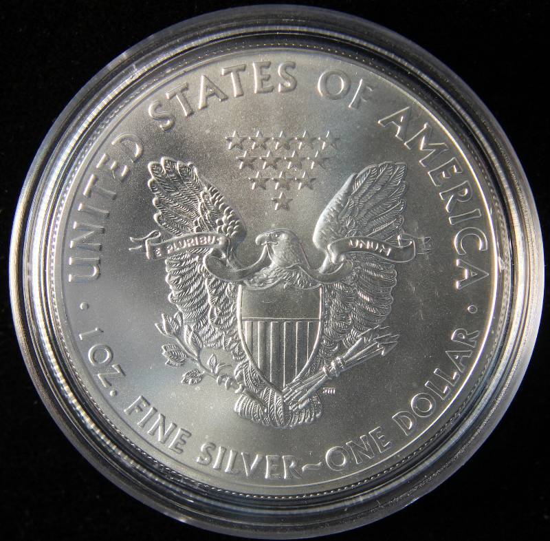 2015 US SILVER EAGLE 1 TROY Oz. .999 FINE SILVER IN AIRTITE HOLDER
