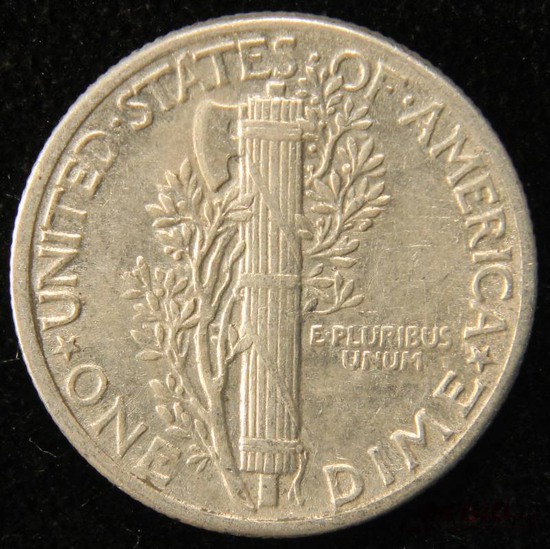 1943 MERCURY SILVER DIME XF