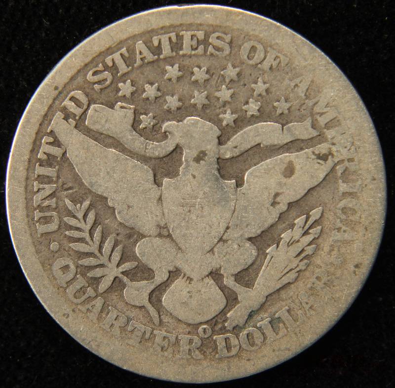 1895 O BARBER SILVER QUARTER