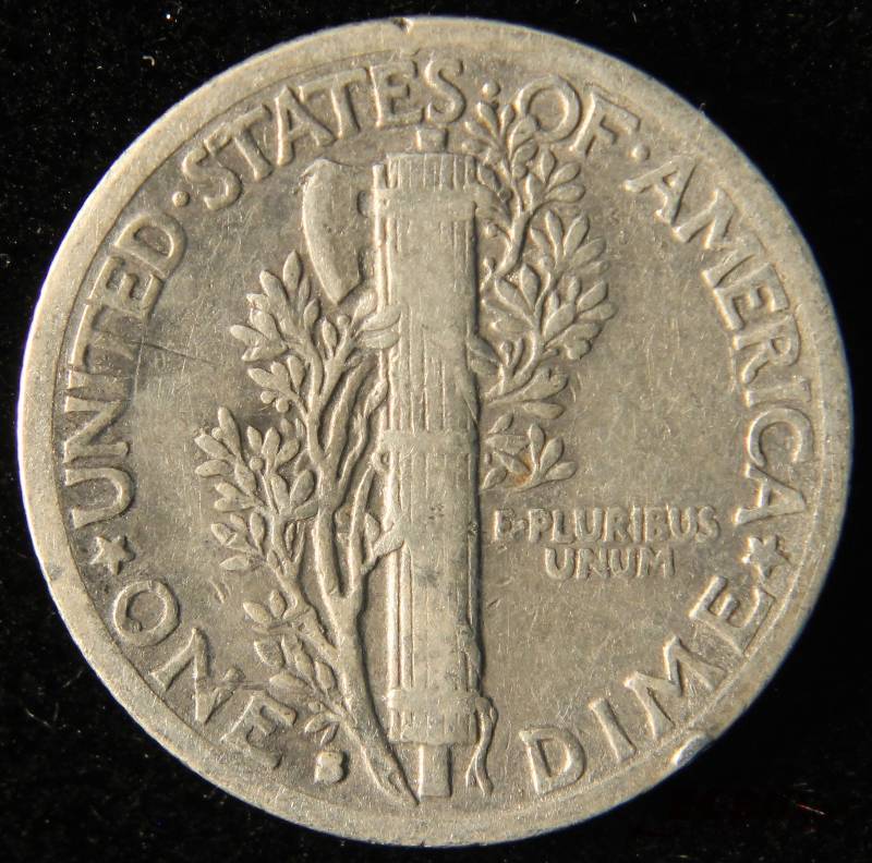 1935 S MERCURY SILVER DIME FINE