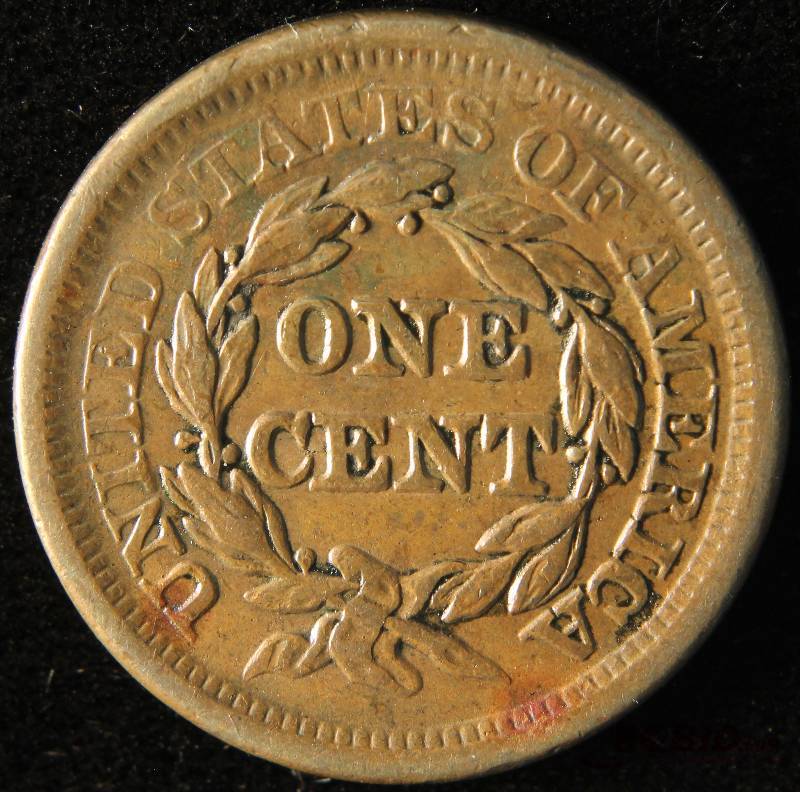 1855 US LARGE CENT AU