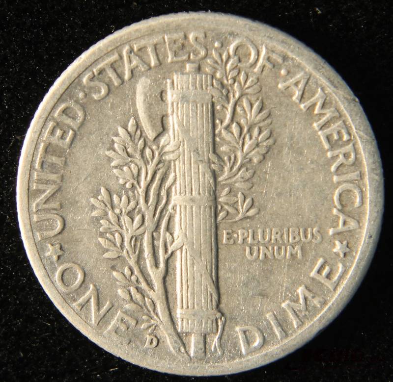 1944 D MERCURY DIME XF