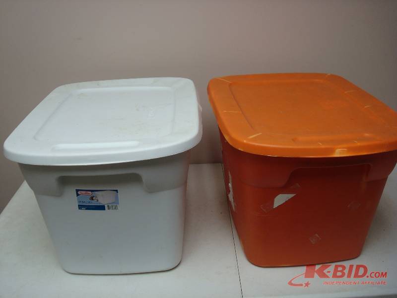 Pair Of Storage Tubs, Used, Some Wear