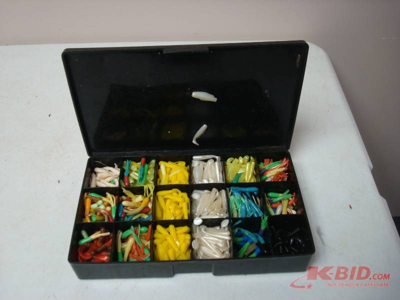 Box Filled With Rubber Fishing Worms