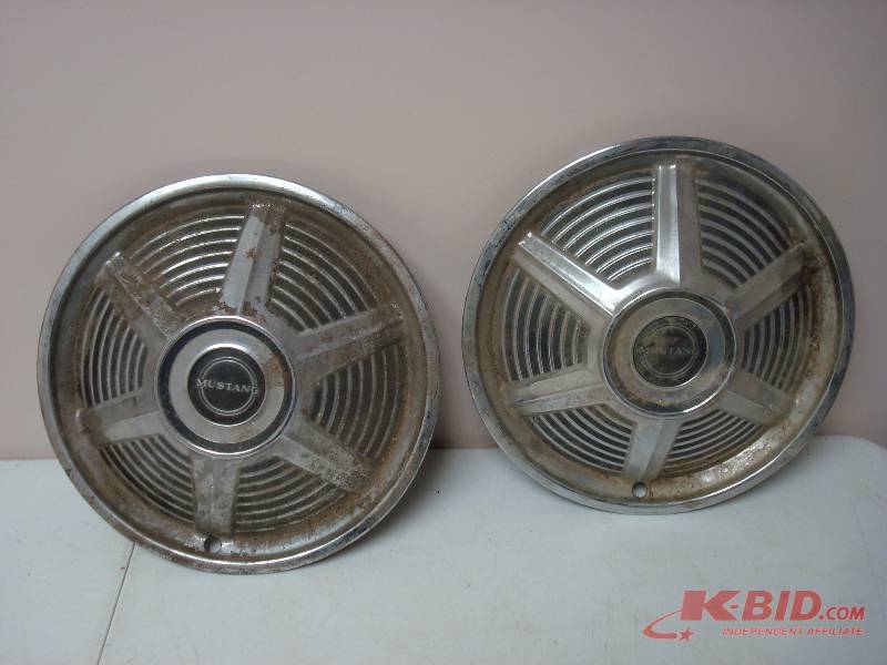 Pair of Ford Mustang Hub Caps, Show Wear