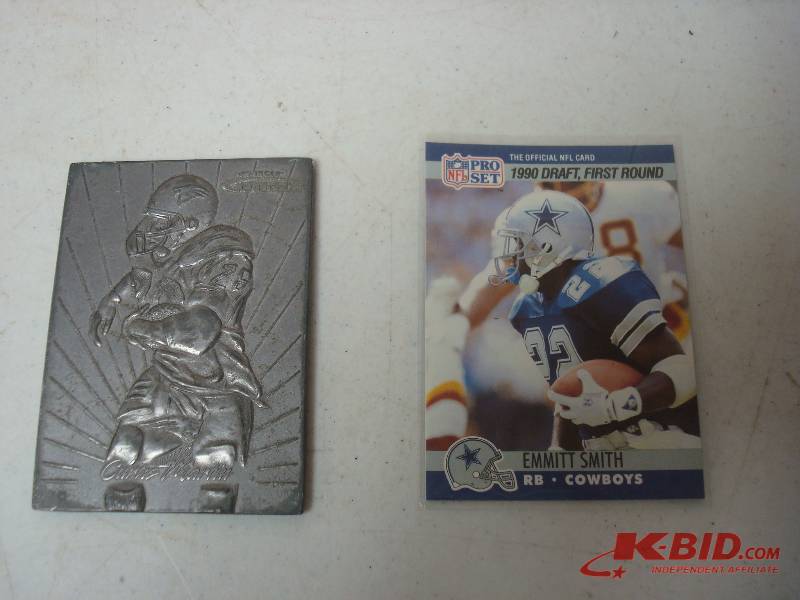 Metal Football Card And Emmitt Smith Rookie