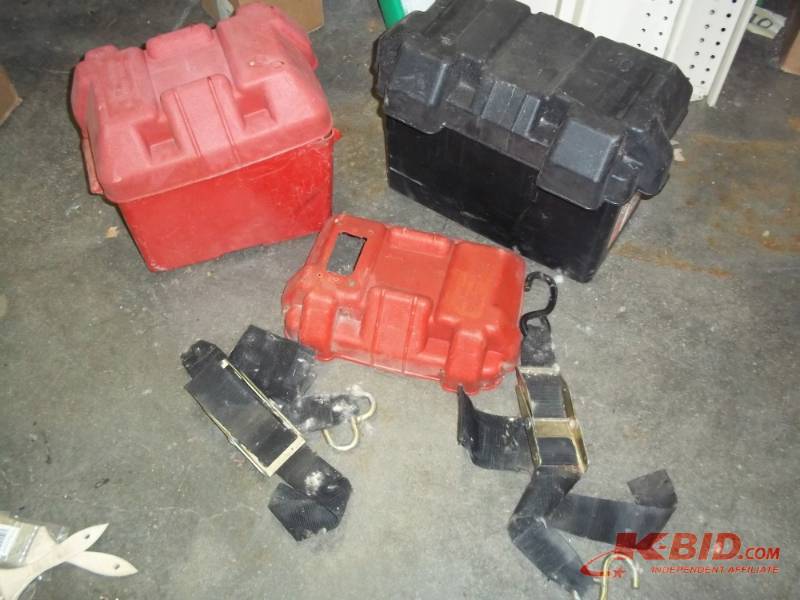 lot 56 image: Pair of Battery boxes with straps