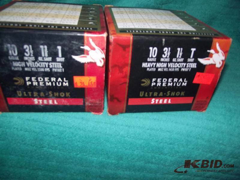lot 2 image: Federal Ultra shock steel 10 ga. 3  high velocity T shot 50rds.