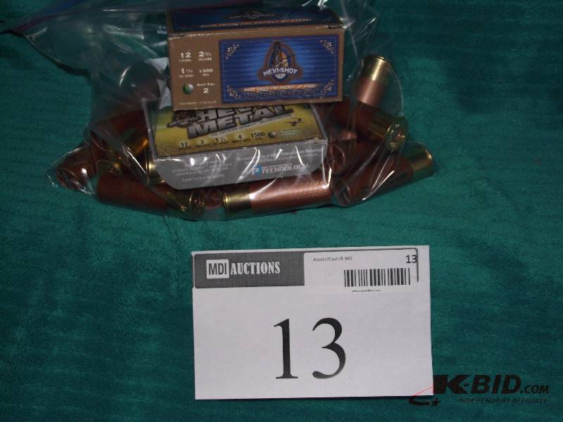 lot 13 image: 12ga. 3 in. hevi metal 23-#4 and hevi shot 8 #2