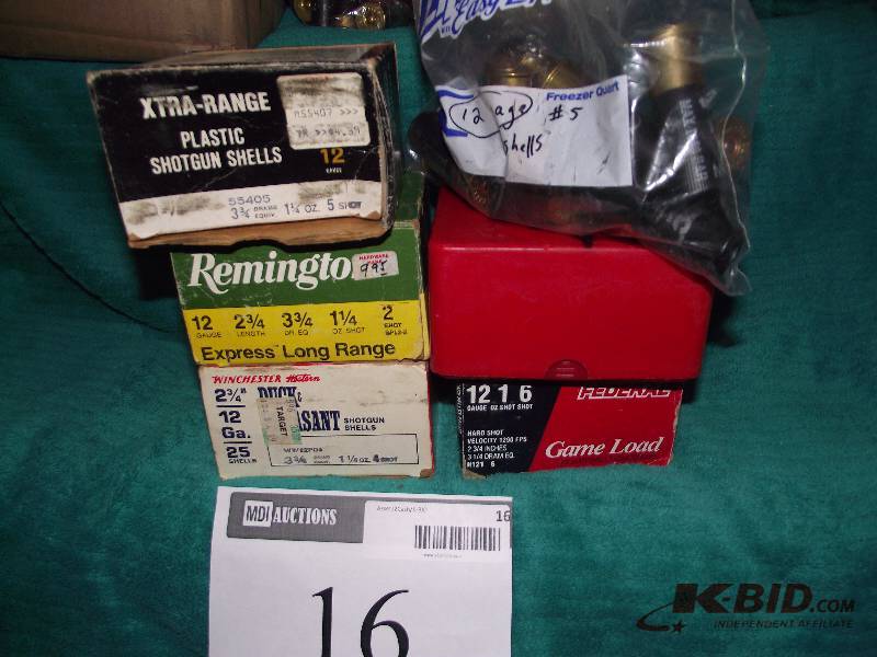 lot 16 image: 12ga. Winchester 23 #4, Remington 21 #2, Sears 16 #5