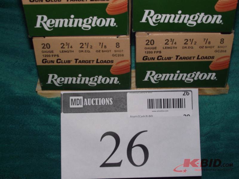 lot 26 image: 20ga. 100 Remington Gun Club target loads #8