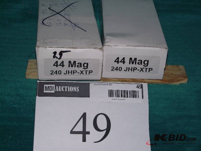 lot 49 image: 44 Magnum ammo 75 240 grain JHP-XTP