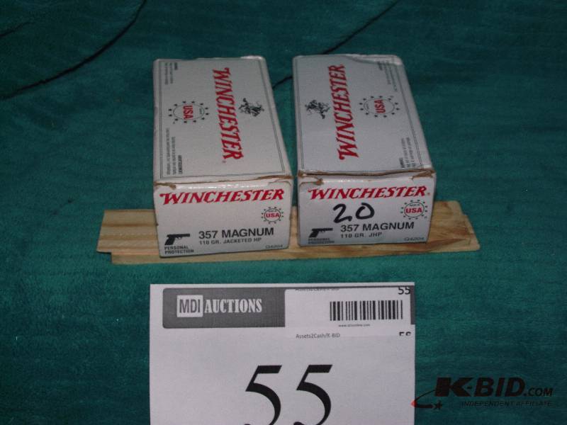 lot 55 image: 357 Magnum ammo 70 110 grain JHP