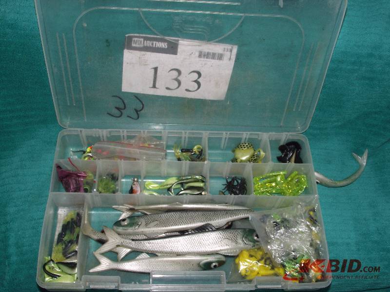 lot 133 image: Plastic tray with jigs and jig bodies