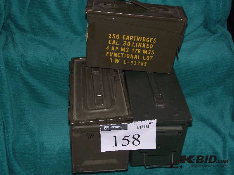 lot 158 image: 3 ammo boxes