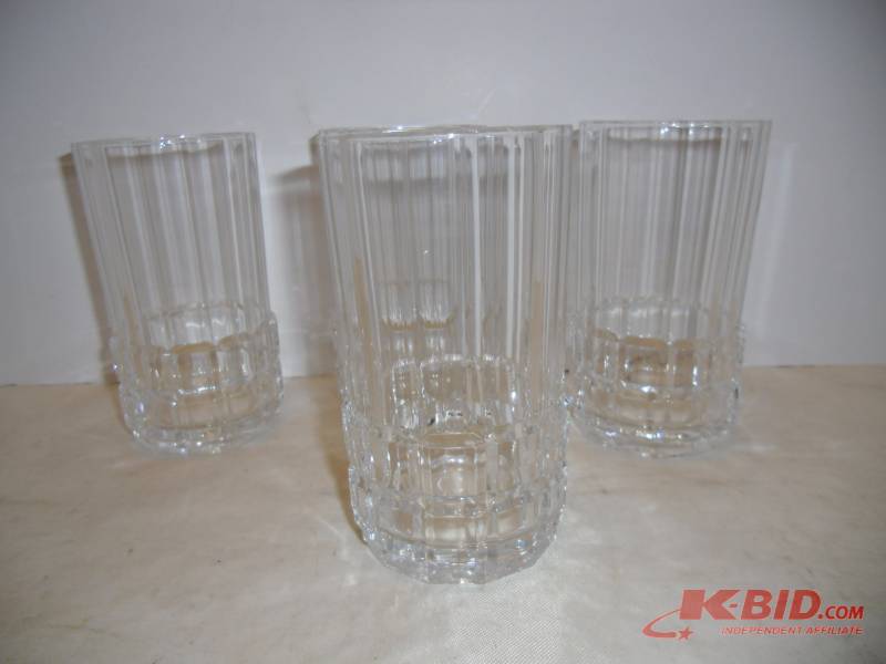 Gorgeous Crystal Glasses & Bowls American Brilliant, Waterford  Frank Lloyd Wright style Clock