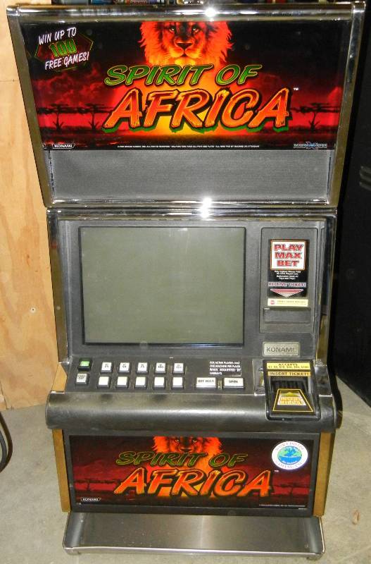 lot 1010 image: KONAMI VIDEO SLOT MACHINE  SPIRIT OF AFRICA