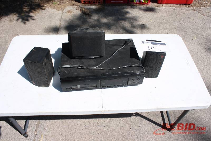 lot 10 image: Lot of (4) Including Pioneer Multi Disc Changer, PD-M406, 6-Disc Changer RCA Speakers wCord (3).
