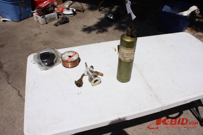 lot 38 image: Lot of (4) Soldering Welding Lot Including Torch Wire Torch Attachments And More.