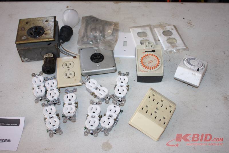 lot 40 image: Electrical Lot Including Electrical Plug-Ins Conduit Box Timers And More.