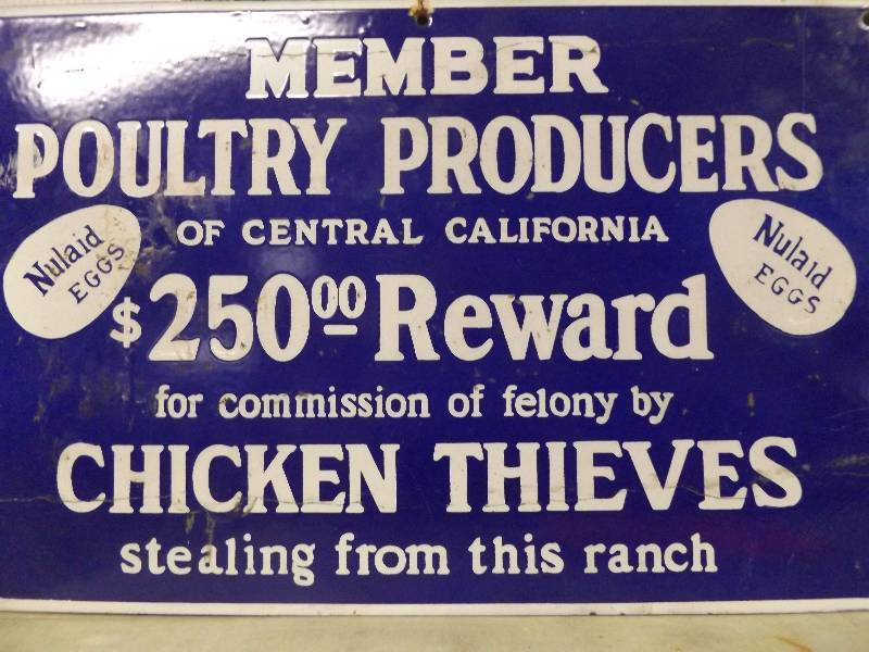 Porcelain Poultry Producers Signs