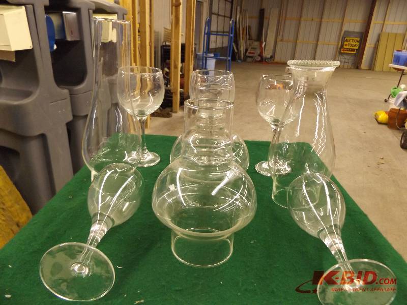 4 Assorted Chimneys 5 Wine Goblets