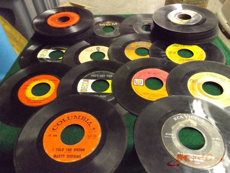 Box of 45 Records