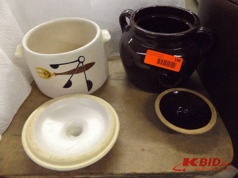 2 Bean Pots one marked West Bend