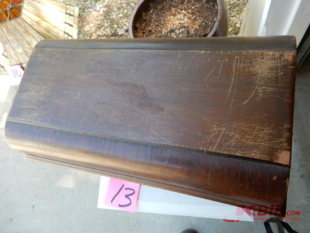 Wood Sewing Machine cover.