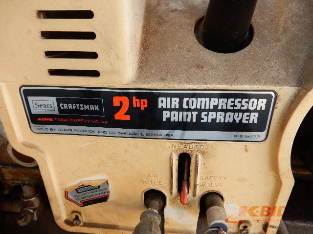 Craftsman Sears Best air compressor paint sprayer, 2HP, 125 PSI. sold at  auction on 24th February