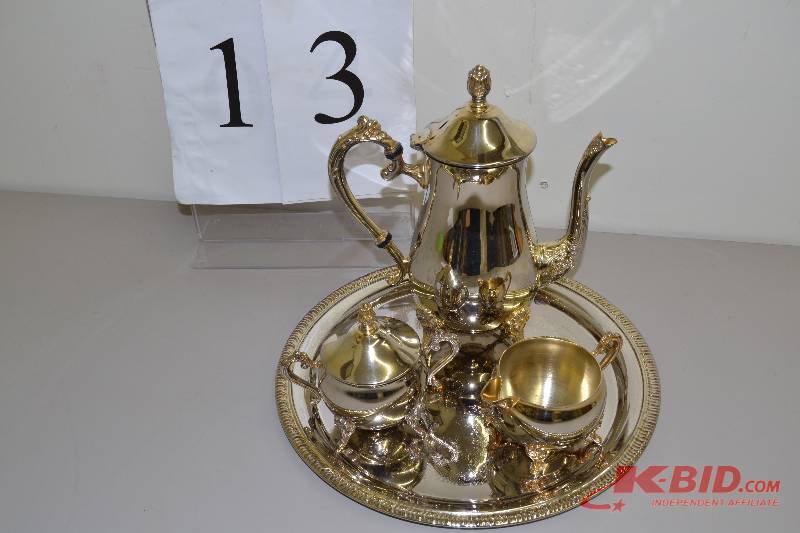 lot 13 image: Silver serving set