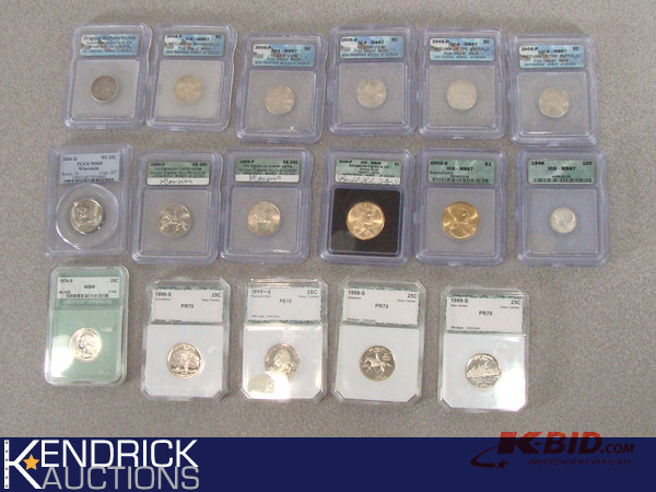 lot 31 image: 17 Professionally Graded Coins