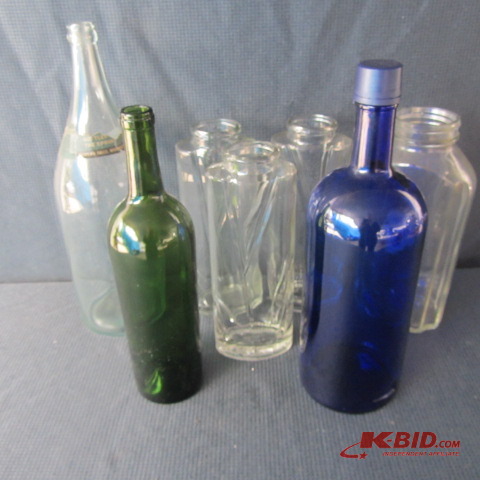 lot 44 image: Cobalt & Green Bottles