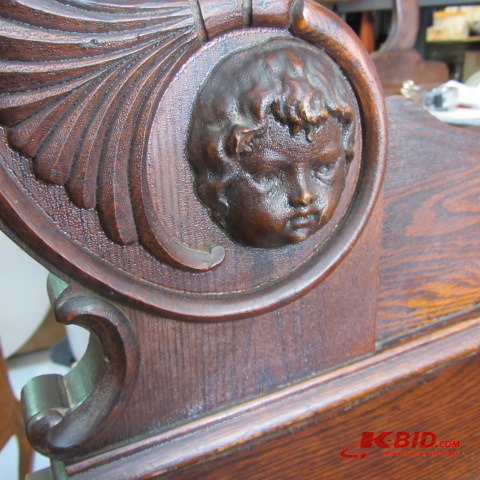 lot 2 image: Antique Dresser, Cherubs