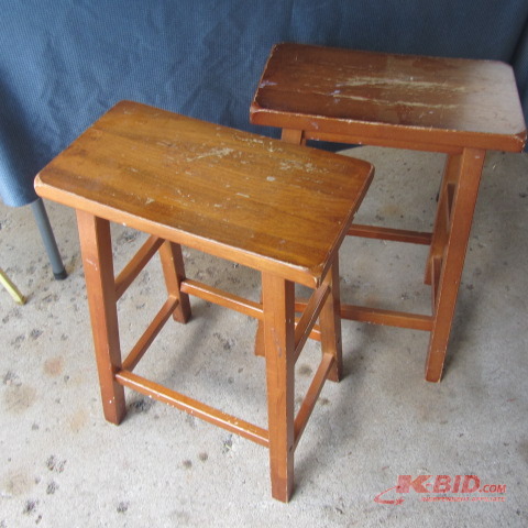 lot 10 image: Wooden Stools
