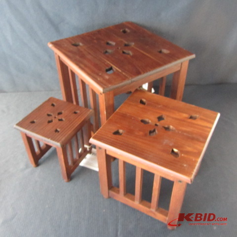 lot 107 image: Wooden Nesting Tables