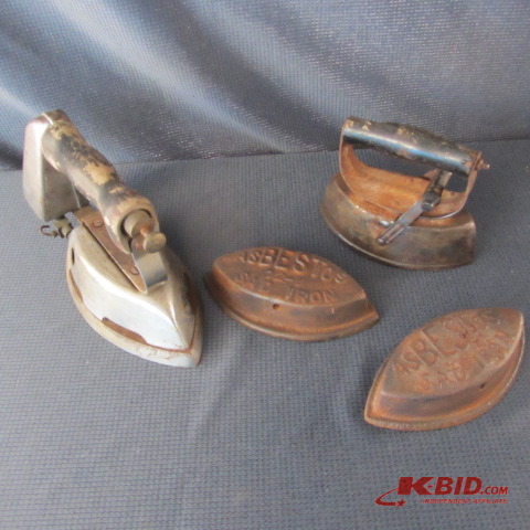 lot 127 image: Vintage Gas & Sad Irons